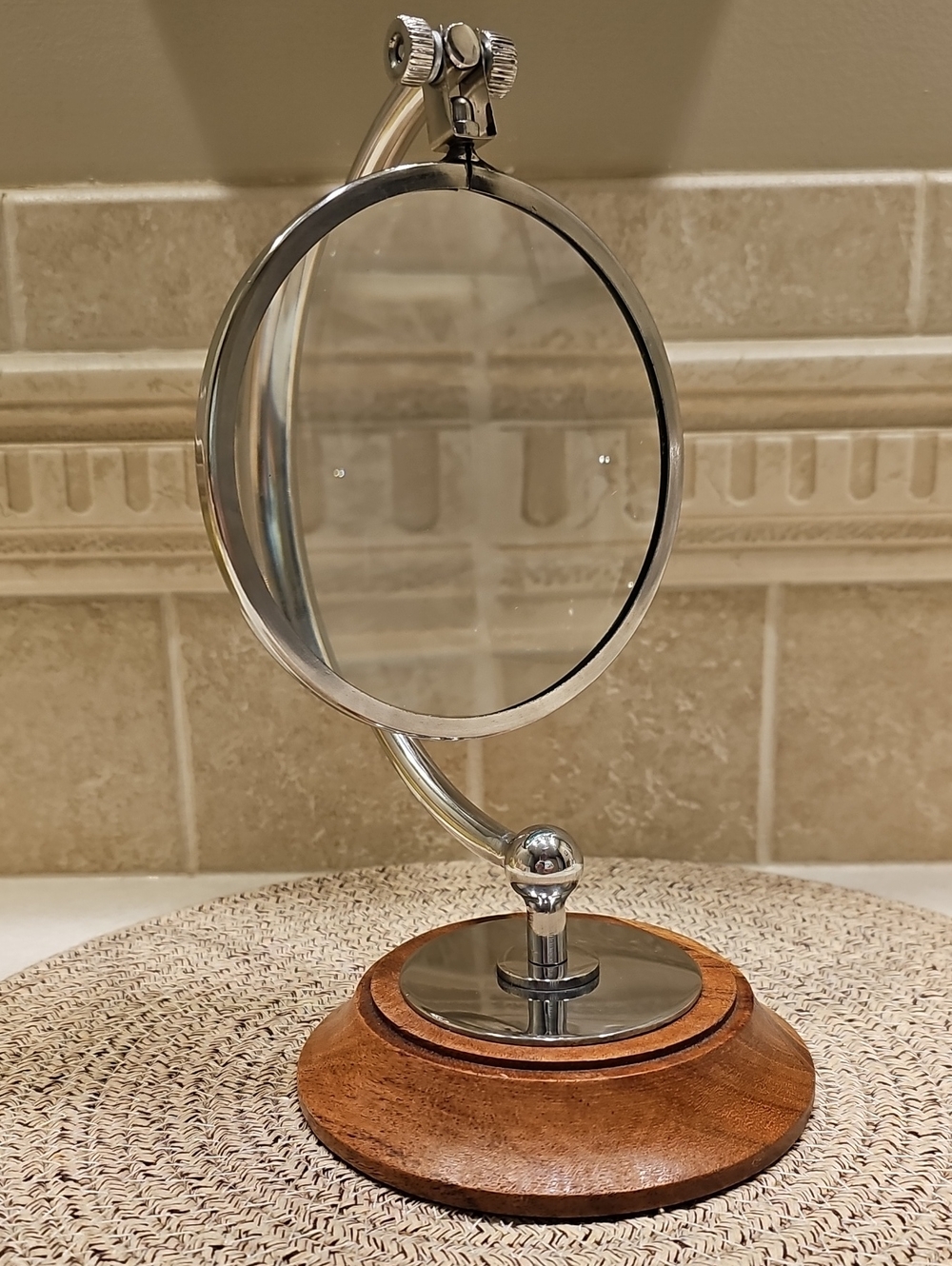 Hearth & Hand With Magnolia Magnifying Glass With Chrome And Wooden Base